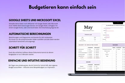 Budgetvorlage für Excel und Google Sheets (alle Währungen)
