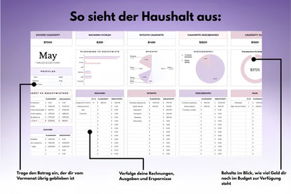 Budgetvorlage für Excel und Google Sheets (alle Währungen)